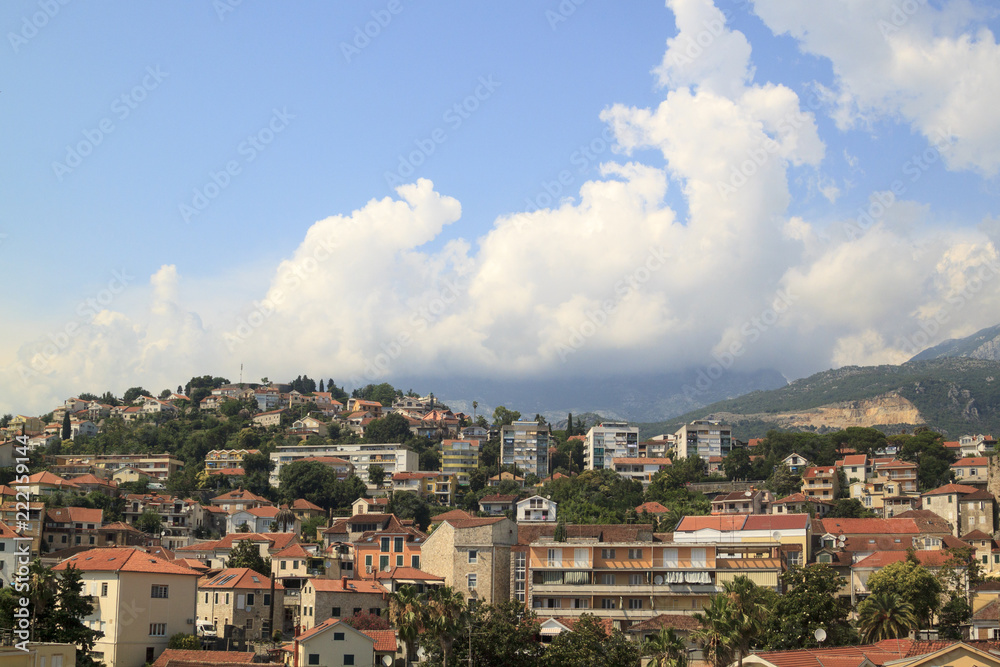 Beautiful view of popular resort town of Herceg Novi from fortress of Forte Mare, Montenegro Beautiful view of popular resort town of Herceg Novi from fortress of Forte Mare, Montenegro