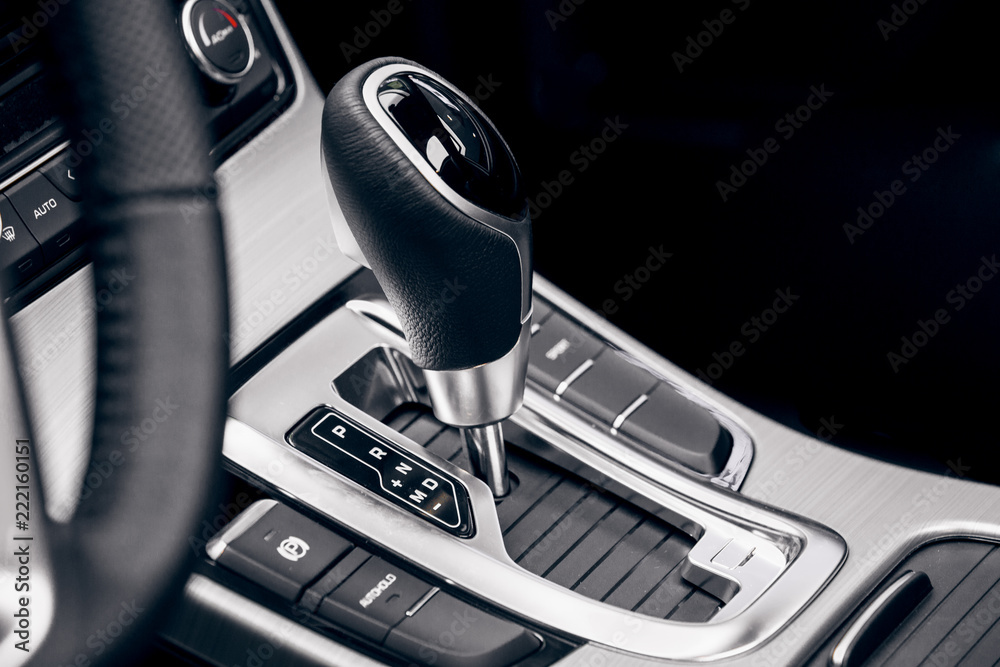 Automatic car handlebar close-up Automatic car handlebar close-up