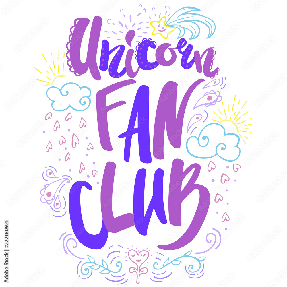 Unicorn Fan Club Lettering Stock Illustration Adobe Stock