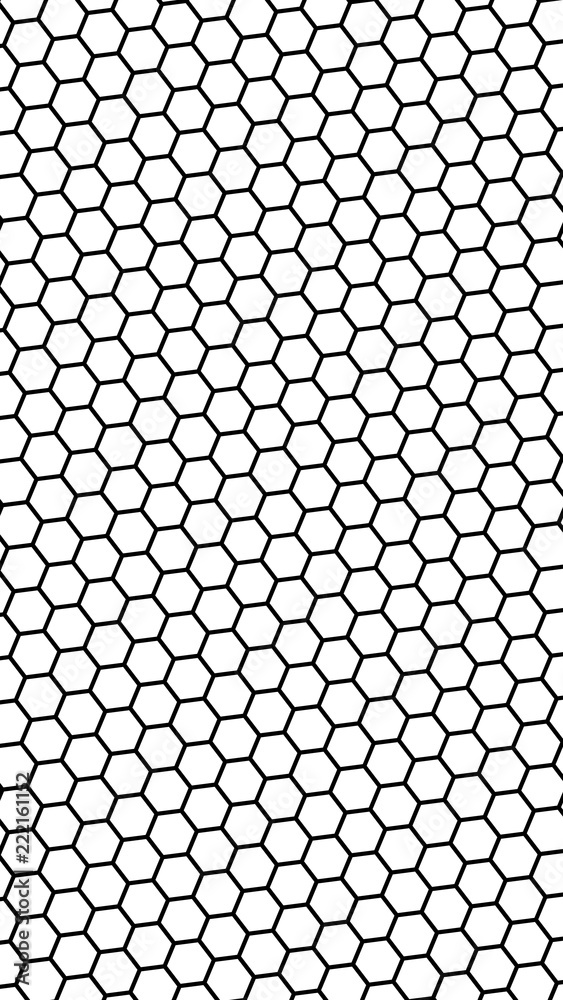 Black honeycomb on a white background. Isometric geometry. Vertical image orientation. 3D illustration Black honeycomb on a white background. Isometric geometry. Vertical image orientation. 3D illustration