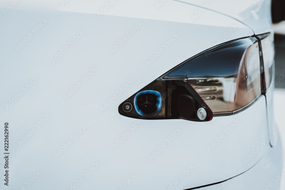 Tesla Car Taillight. Automobile Tank Concept.