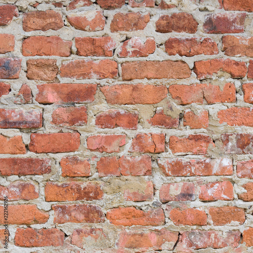 Old red brick wall texture grunge background. may use to interior design