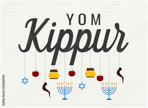 Yom kippur greeting card or background. vector illustration.