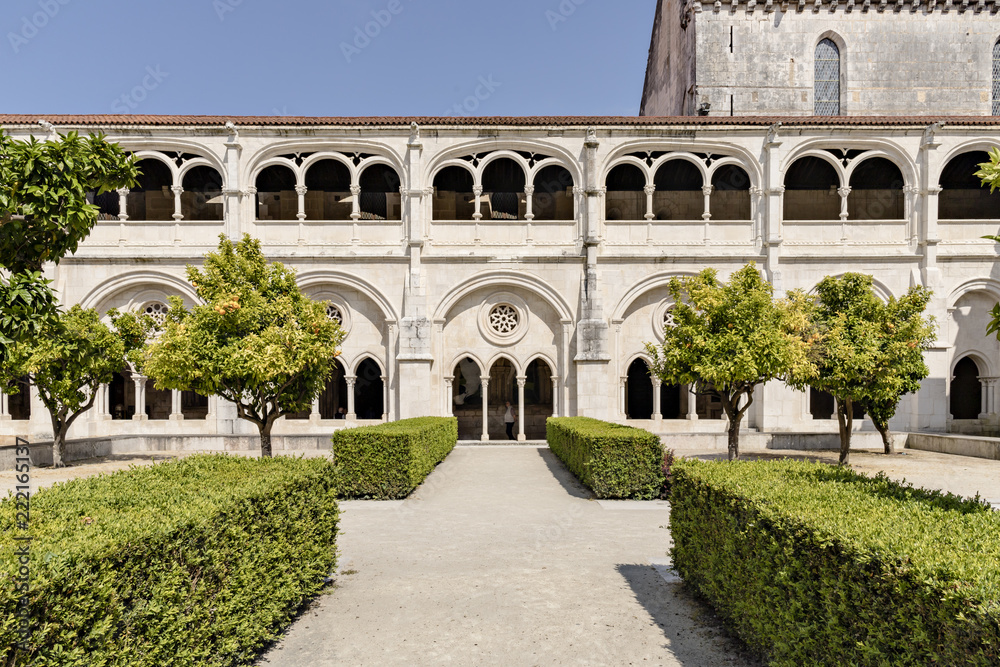 Fototapeta premium ALCOBACA, PORTUGAL - May 20 2018: Gardens of the the Mosteiro de Santa Maria de Alcobaca