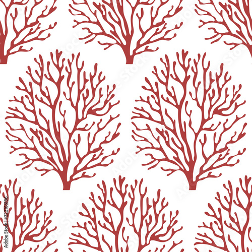 Wallpaper Mural Nautical seamless pattern with corals.Colorful vector summer background.Textile texture Torontodigital.ca