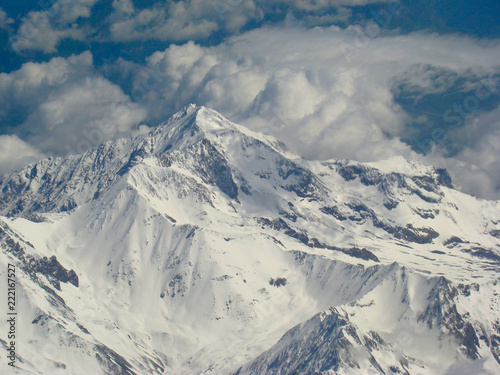 snow-capped mountains. the Caucasus Mountains. view from airplane  © Otar