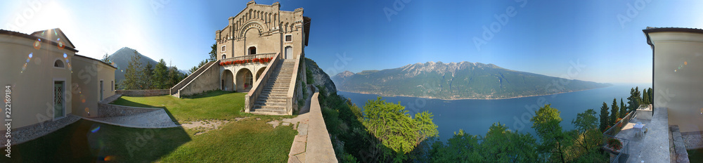 Tignale, santuario di Montecastello, panoramica a 360°