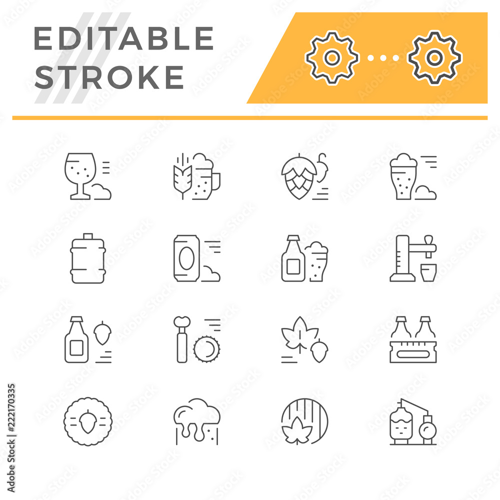 Set line icons of beer Set line icons of beer
