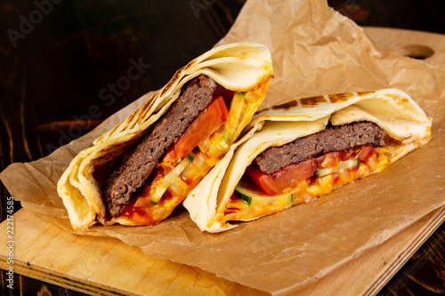 Tasty buritto with meat