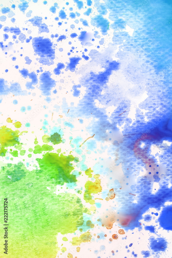 Abstract watercolor background.The color splashing on the paper.It illustration free hand drawing