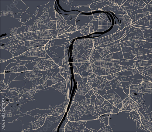 Tablou canvas map of the city of Prague, Czech Republic