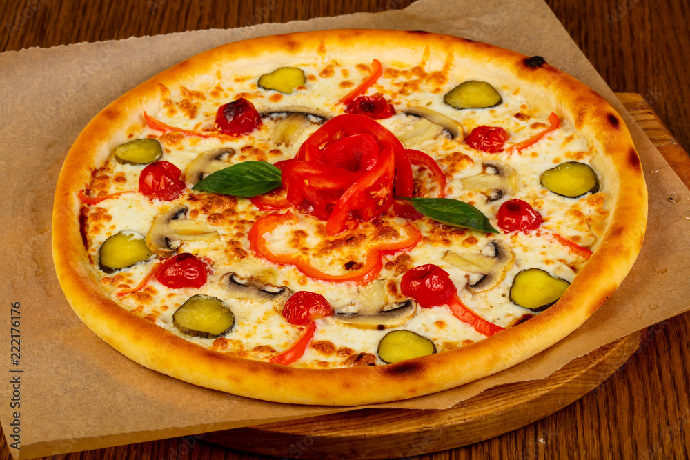 Pizza with cheese and mushroom Pizza with cheese and mushroom