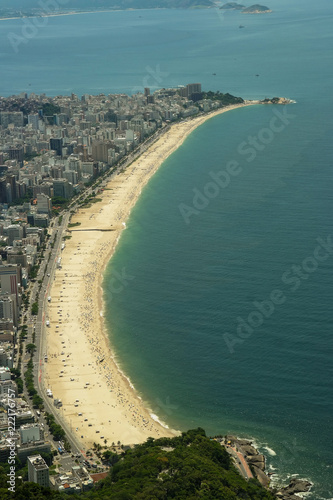 Aerial view of famous brazilian beachs (Leblon, Ipanema and Arpoador view from above) photo