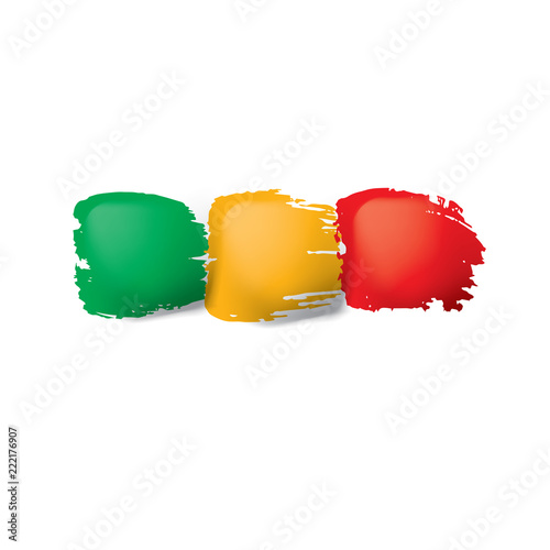 Mali flag, vector illustration on a white background