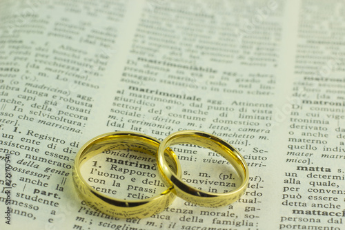Anelli matrimoniali simbolo su vocabolario