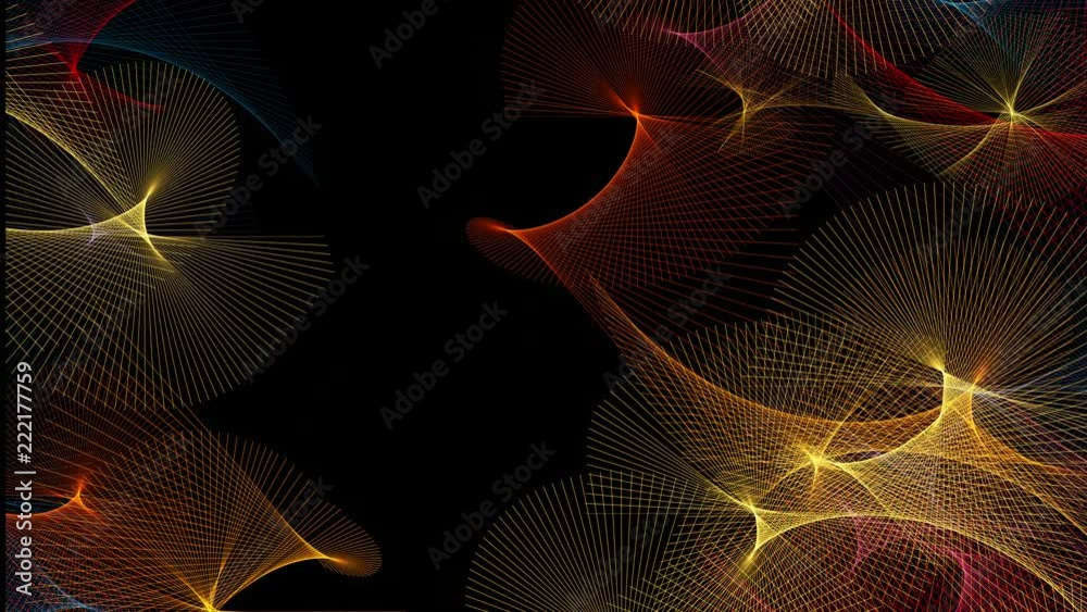 Seamless abstract geometric star design on black background	