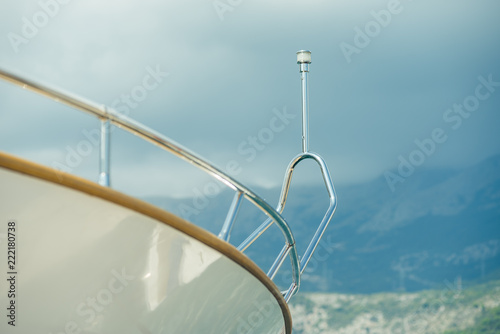 Luxury yachts in the port. Elements of construction. Details © alipko