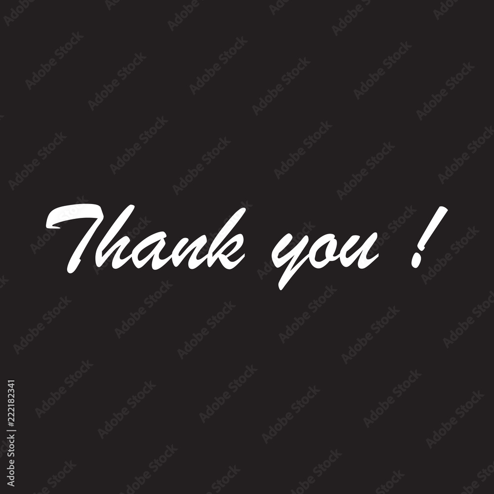 Thank you record on black background Vector illustration