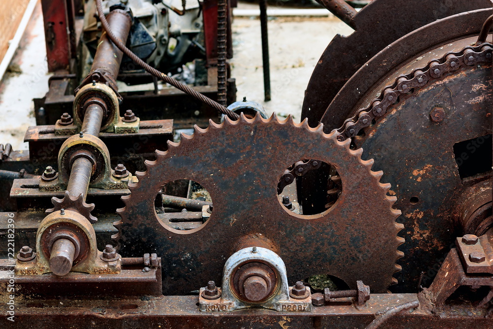 The rust is attached to the old machine.