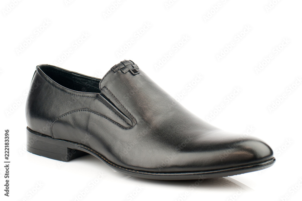 Black shoe isolated on white background.Side view.
Black shoe isolated on white background.Side view.