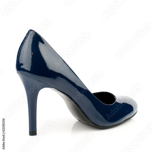 Dark blue shoe isolated on white background.Front view.

