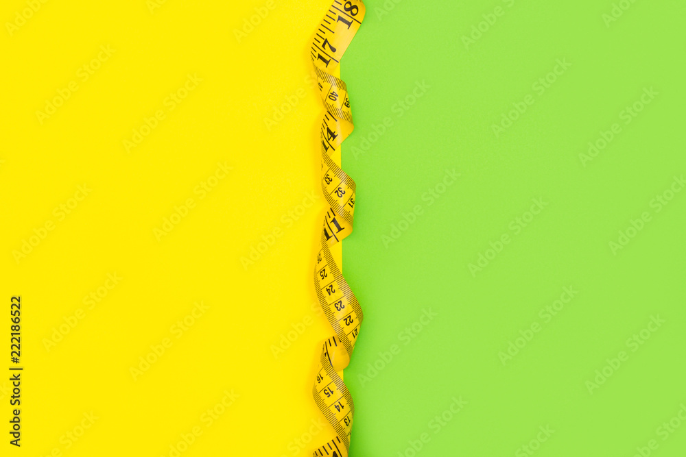 Foto de Half yellow half green background with empty space devided with