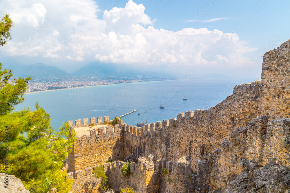 Eastern Alanya, Tyrkey panorama observed from a Fortress of Alanya