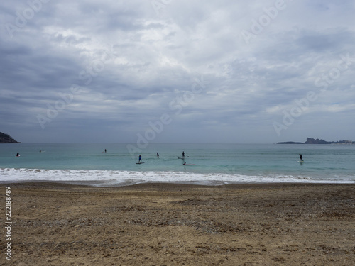 Saint-Cyr-sur-Mer dans le département du Var. La baie des Lecques. Plage de la Madrague © Marc