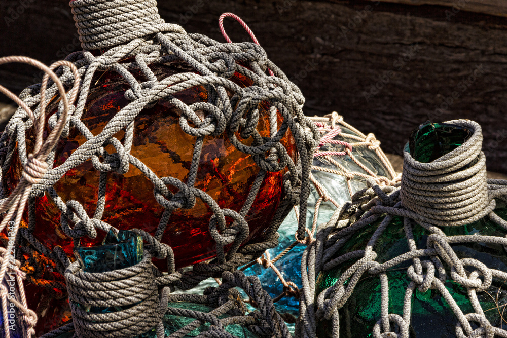 Orange Glass Fishing Net Float