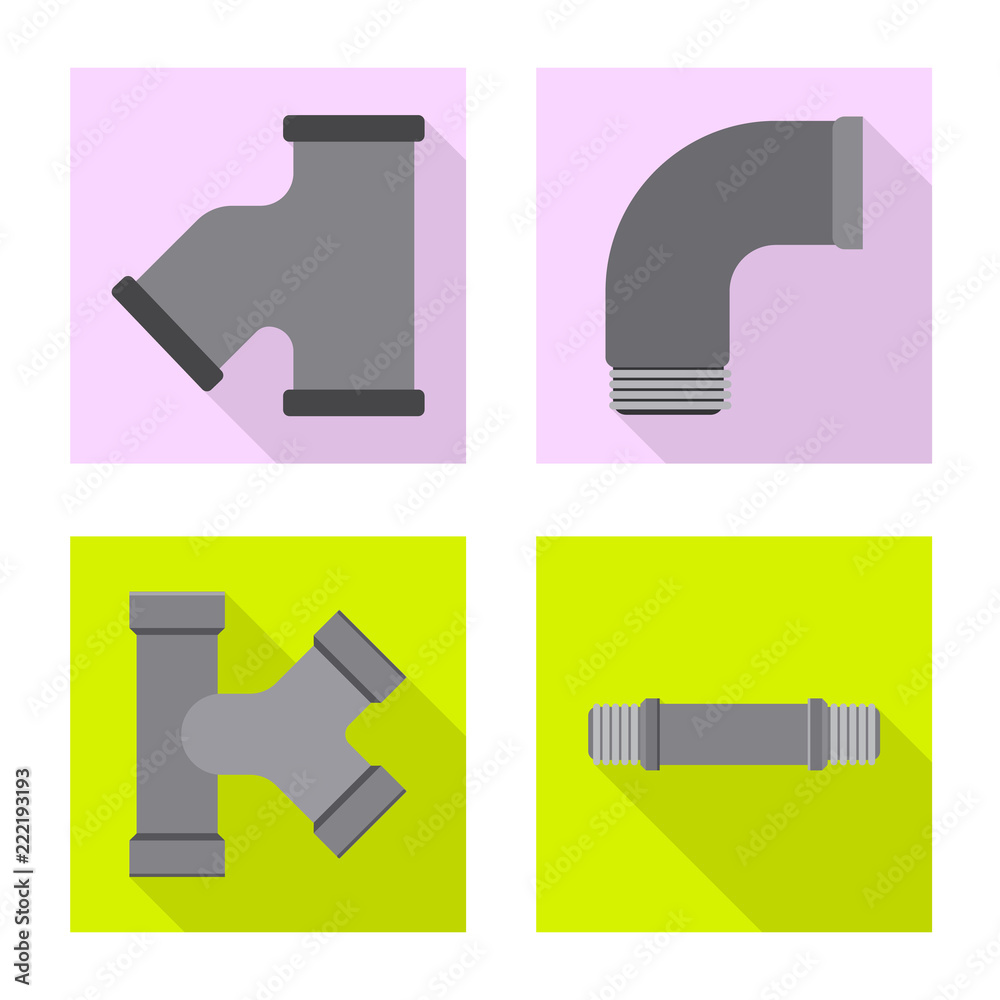 Isolated object of pipe and tube logo. Set of pipe and pipeline stock vector illustration.