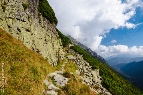 Hiking Trail in the High Tatra in the Five Polish Ponds Valley