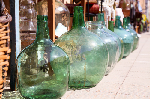 Картината върху платно Antique old demijohns and drinks vessels in the Mediterranean