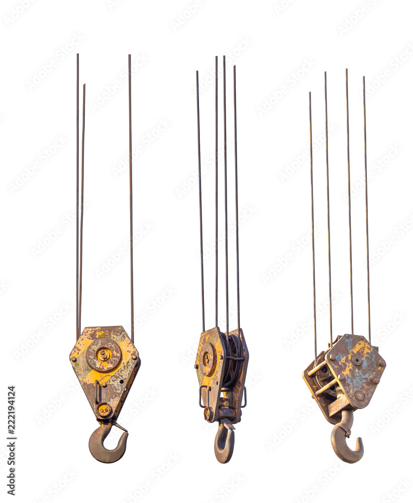 aged industry hook and sling for heavy load