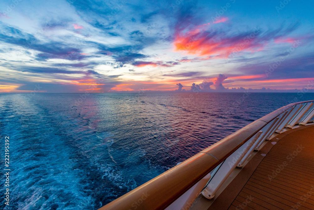 Sunset From A Cruise Ship - obrazy, fototapety, plakaty 