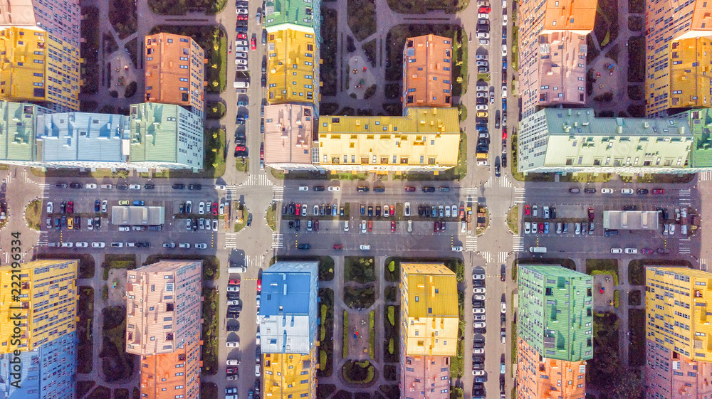 Obraz premium Typical multi-floor apartment buildings complex