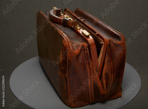 Antique leather valise