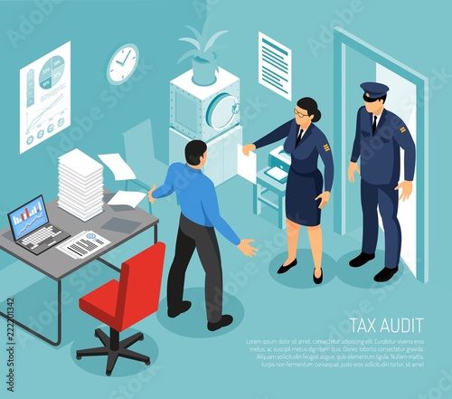 Tax Audit Isometric Composition 