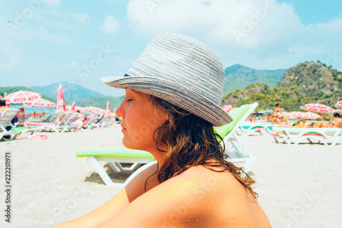 Portrait of a girl on the beach