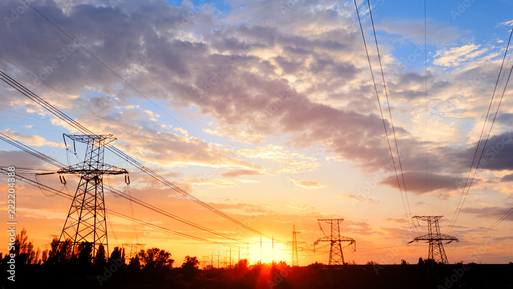 power line in the sunlight / bright abstract photo of the industrial zone power line in the sunlight / bright abstract photo of the industrial zone