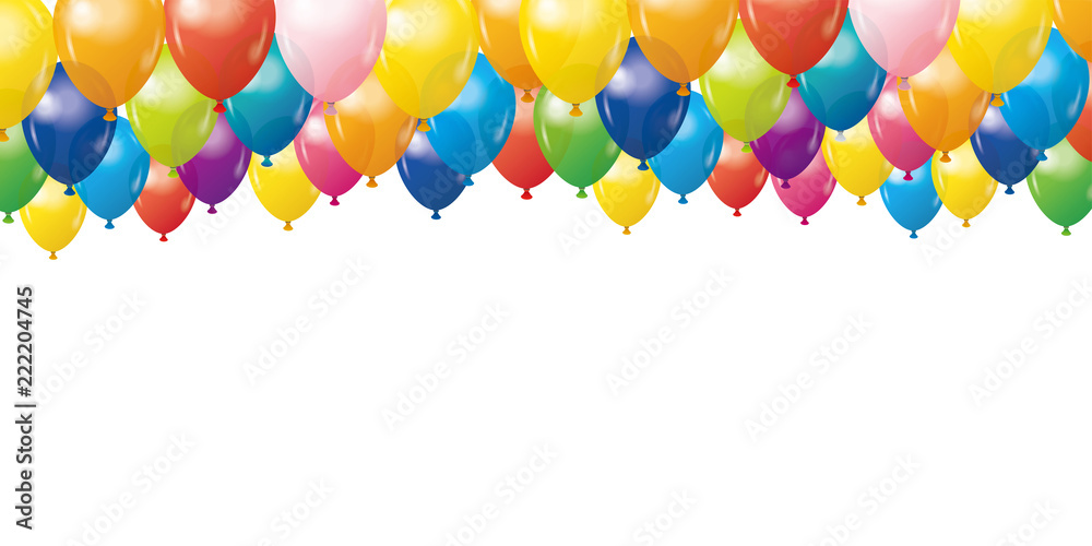 カラフルな風船が集まった背景イラスト 白背景 Illustration Of A Balloon Stock イラスト Adobe Stock