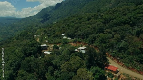 AEREALS FROM VARIOUS MAYAN NEW HOUSES IN CHIAPAS MEXICO SHOT IN 4K photo