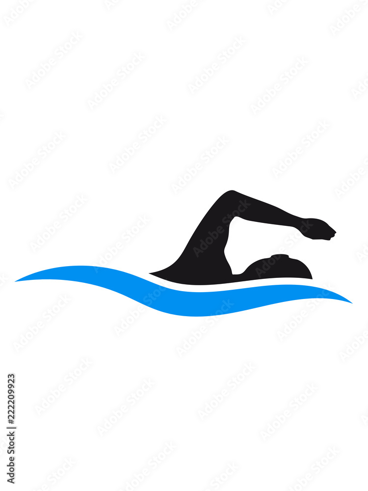 logo schwarz schwimmen schwimmer verein team wasser kraulen schnell wettrennen schwimmbad sportler sport spaß tauchen hallenbad wellen clipart - obrazy, fototapety, plakaty 
