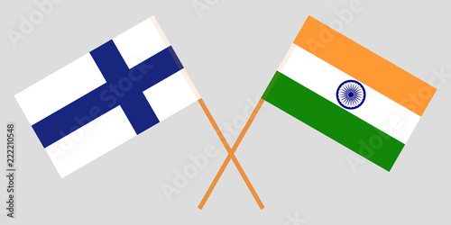 Finland and India. Finnish and Indian flags. Official colors. Correct proportion. Vector