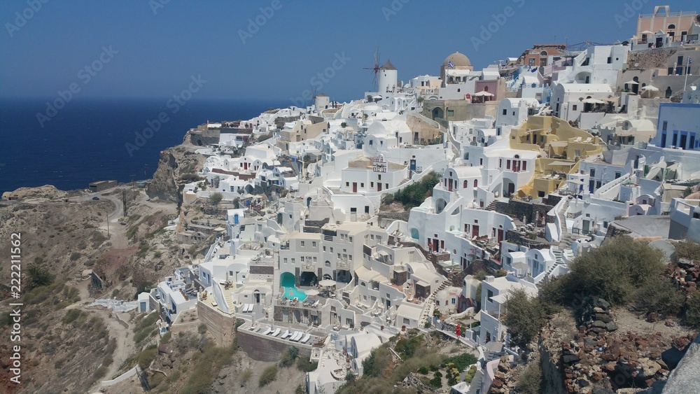 Vue de la ville de Oia à Santorin Vue de la ville de Oia à Santorin