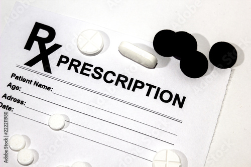 medical prescription with pills
