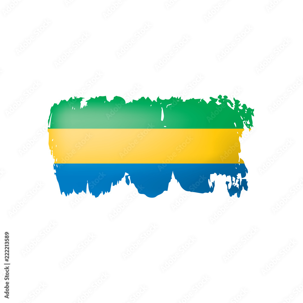 Obraz premium Gabon flag, vector illustration on a white background