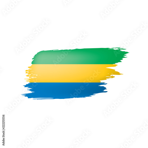 Gabon flag  vector illustration on a white background