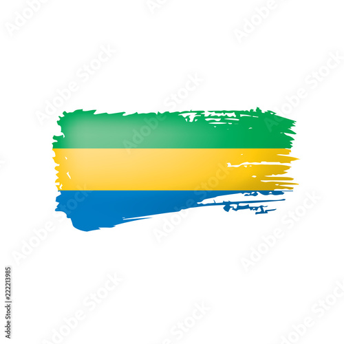 Gabon flag  vector illustration on a white background