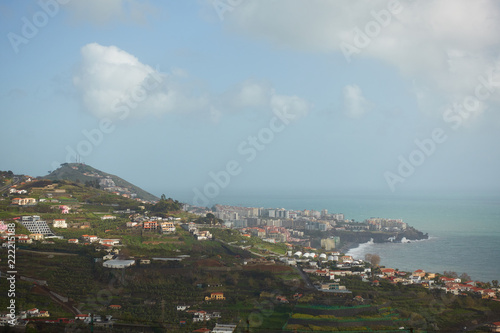 View of Miradouro da Torre viewpoint of the atlantic coastline with in Câmara de Lobos, Madeira