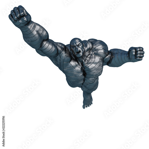 steel man, the muscle man in a white background